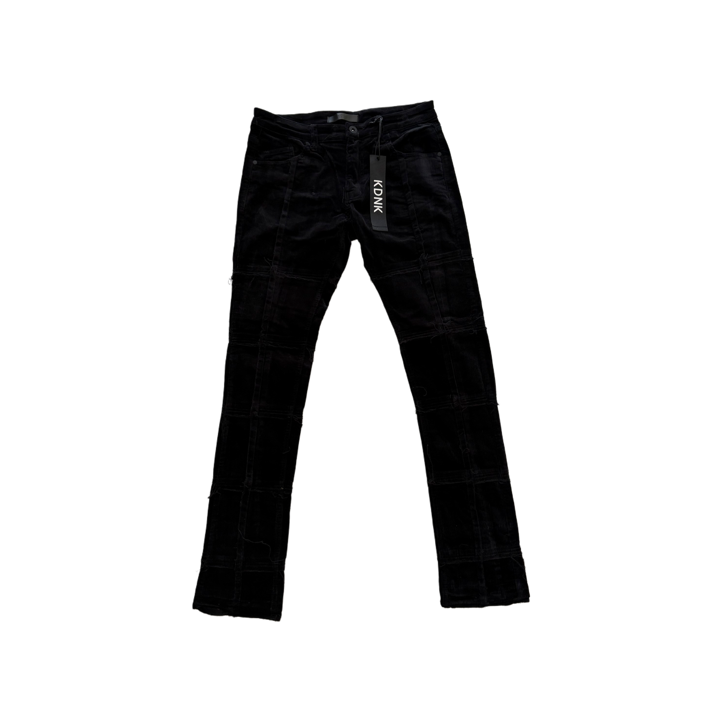 KDNK Corduroy Black Stacked Pant