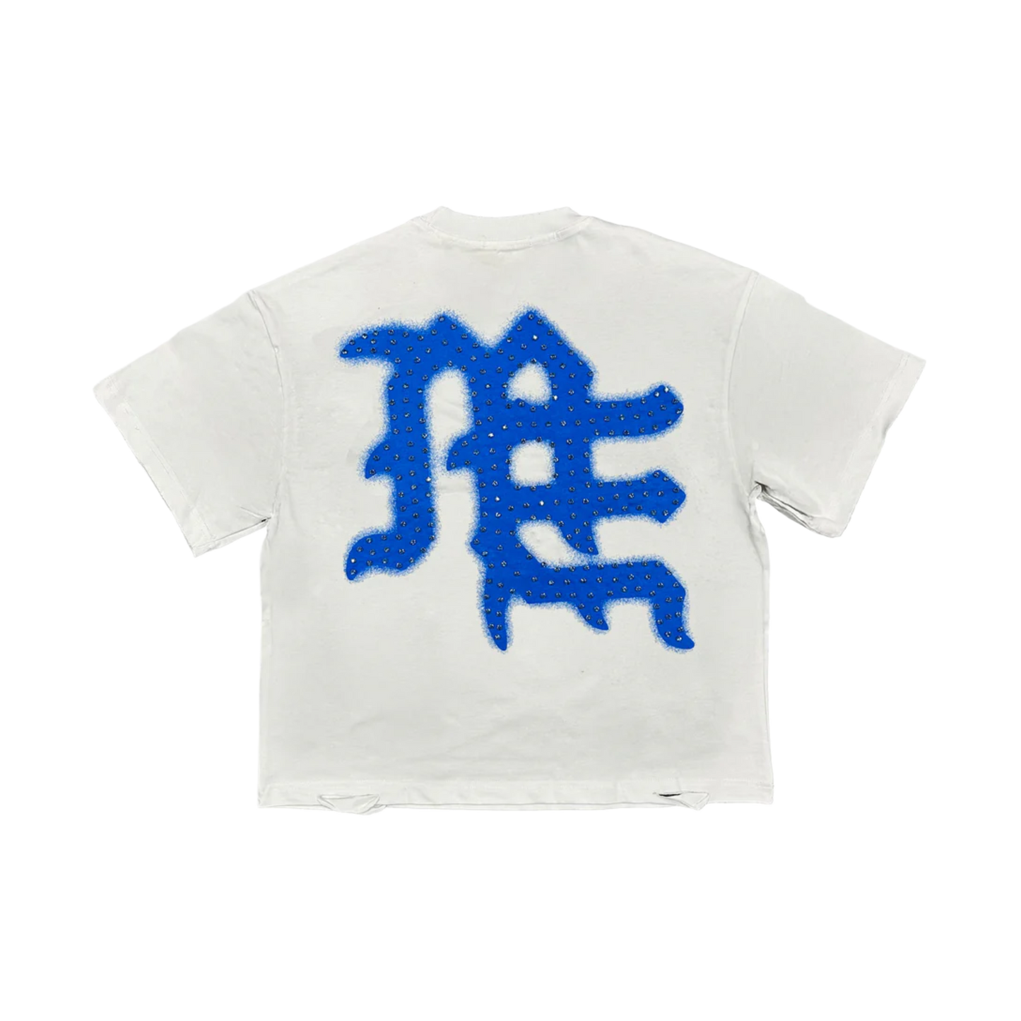 Mixed Emotion blue end rhinestones tee