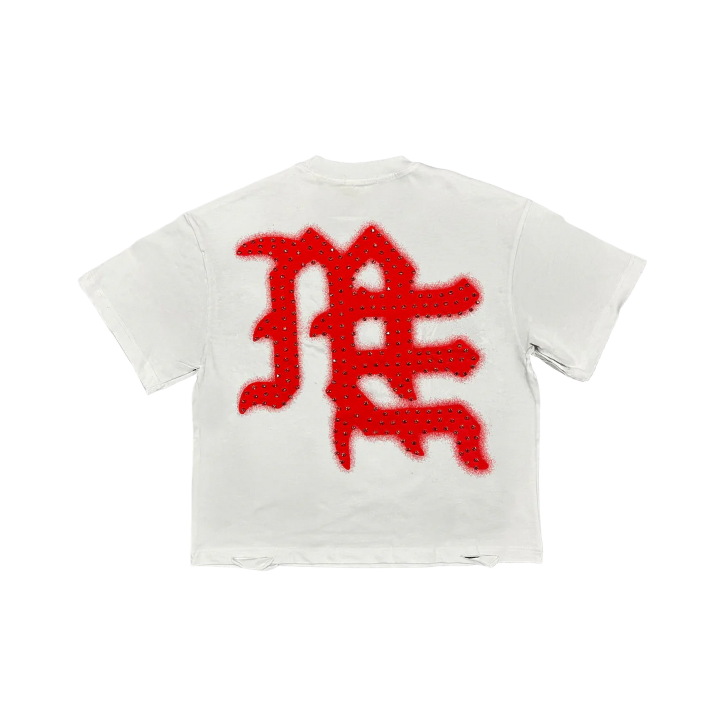 Mixed Emotion red end rhinestones tee