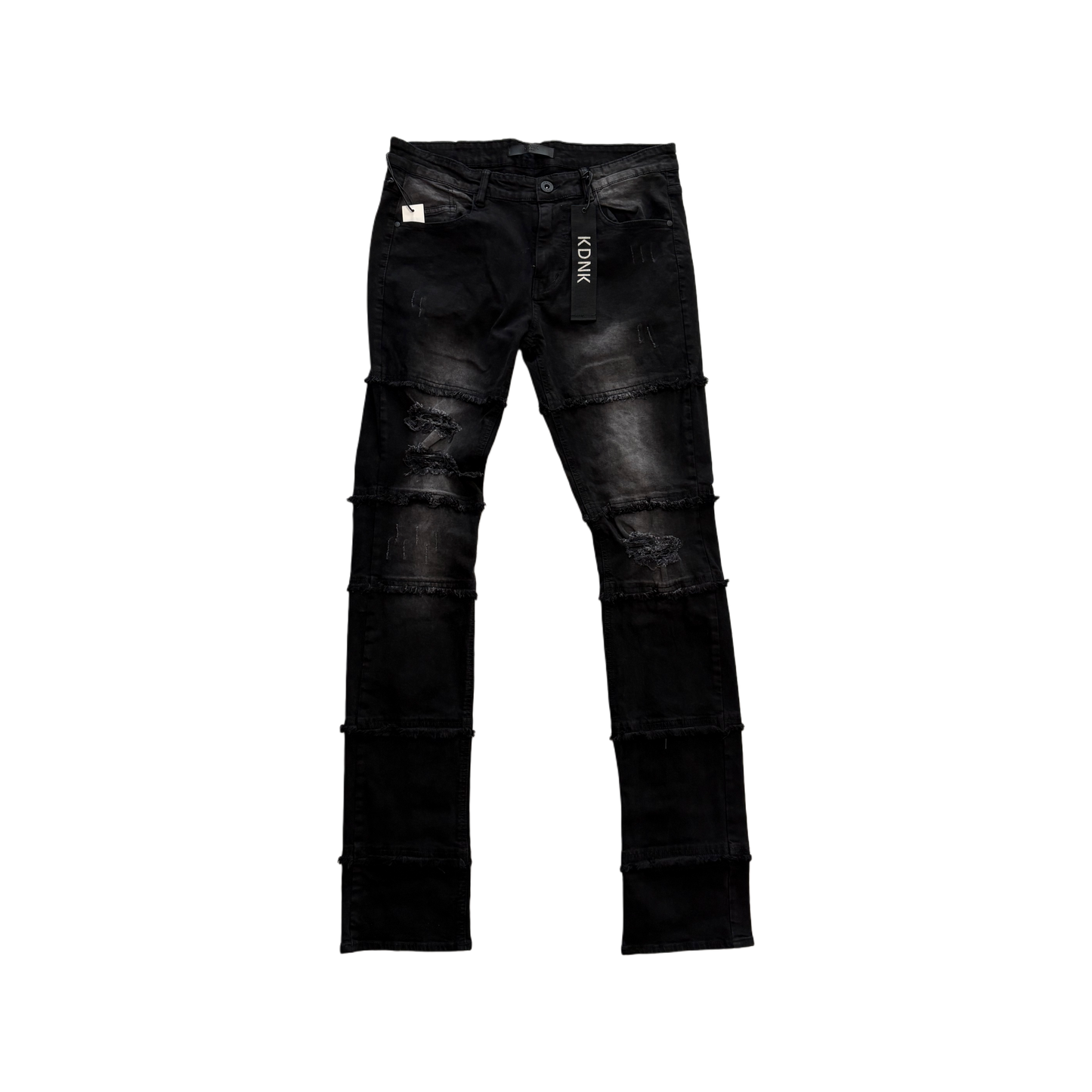 KDNK Black Washed Stacked Pant