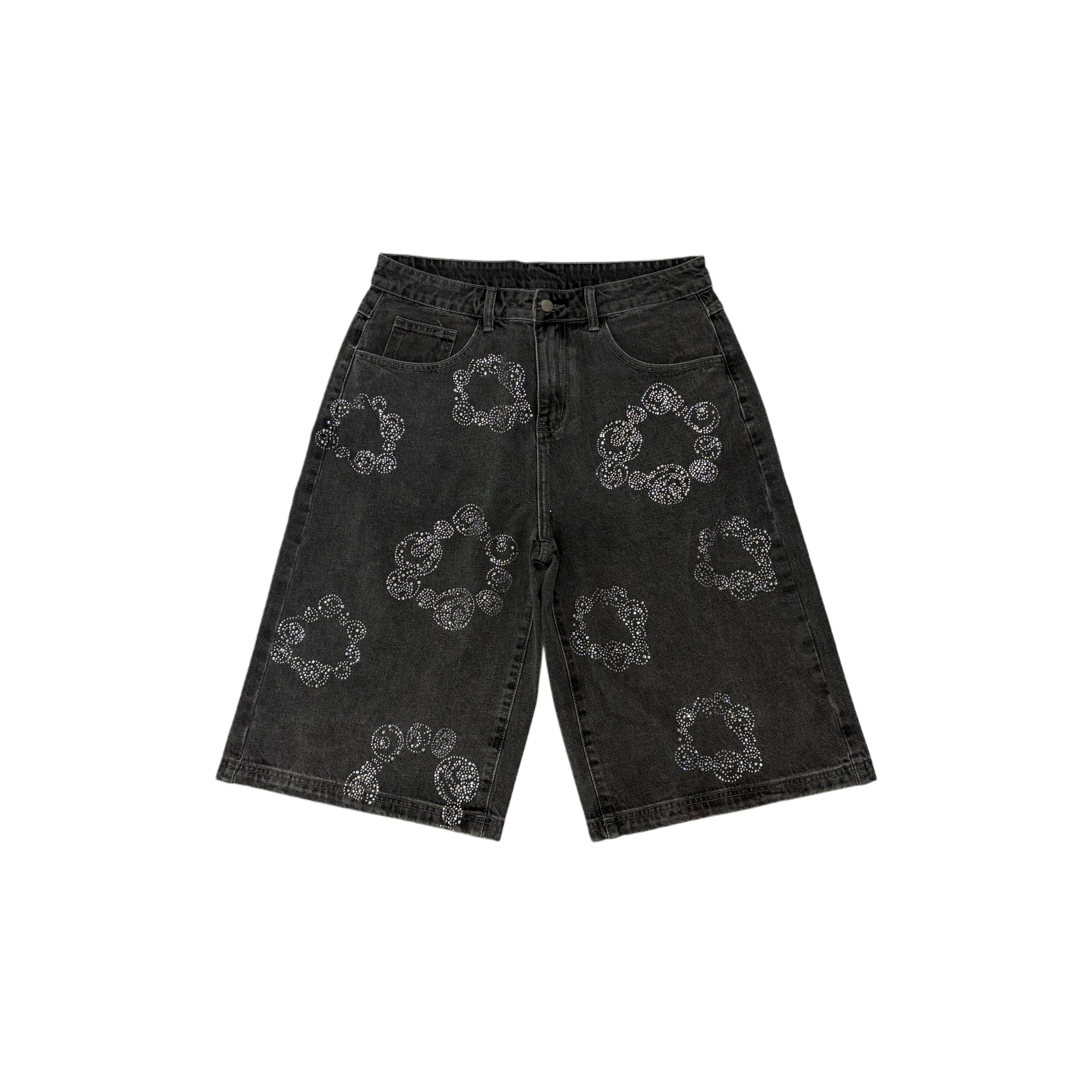 Rhinestone clouds jort