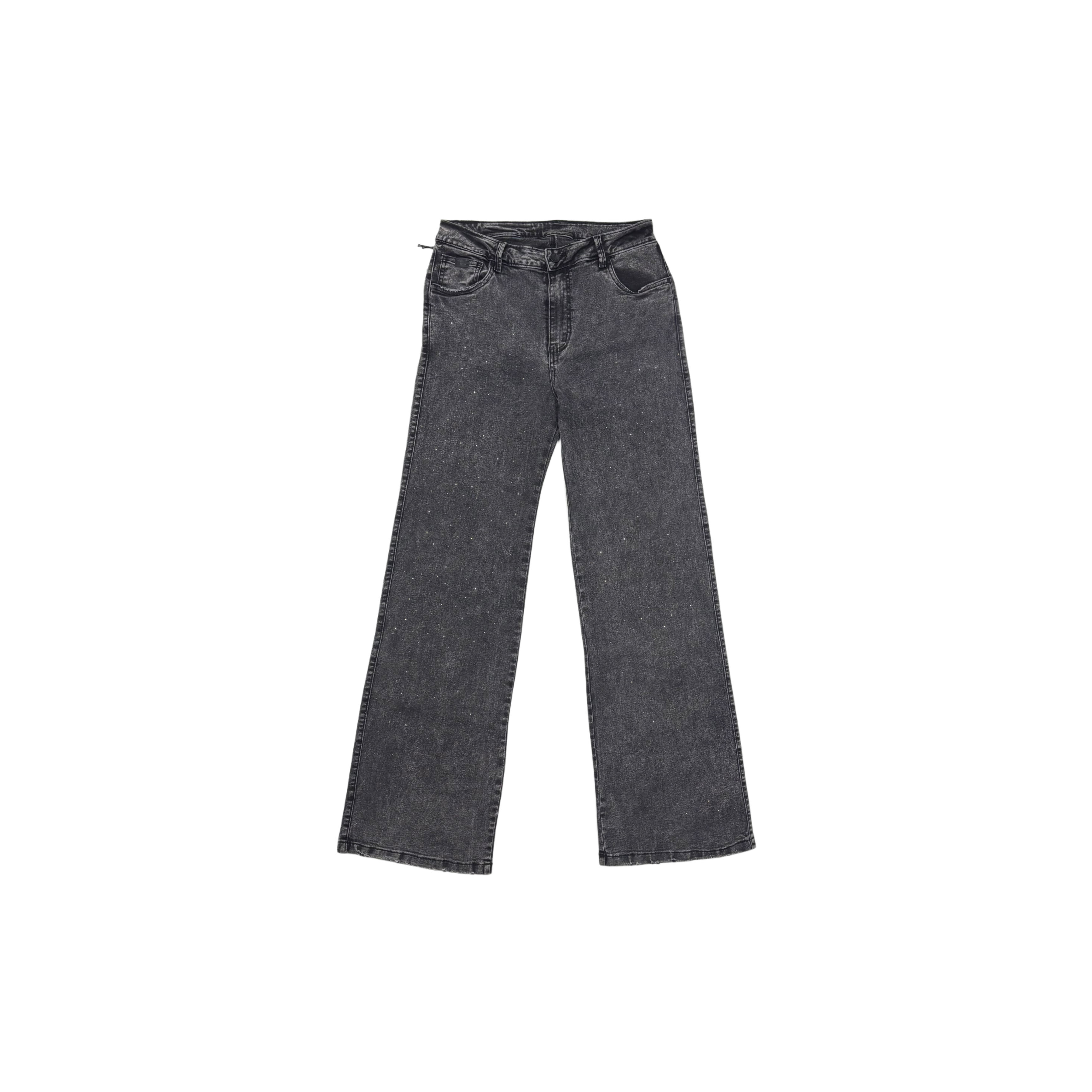 Wash Black Rhinestone Jean