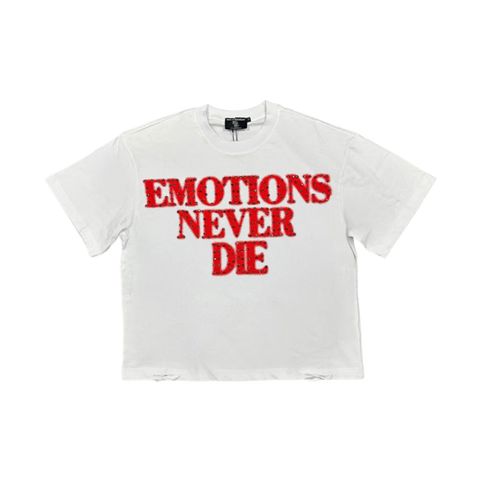 Mixed Emotion red end rhinestones tee