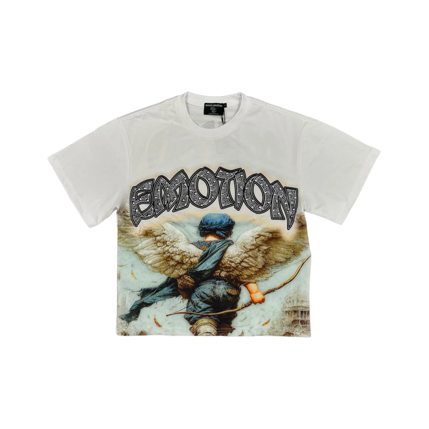 Mixed Emotion white arch angel tee