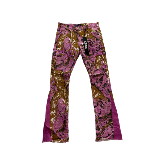 KDNK Pink Real Tree Skinny Flare Pant