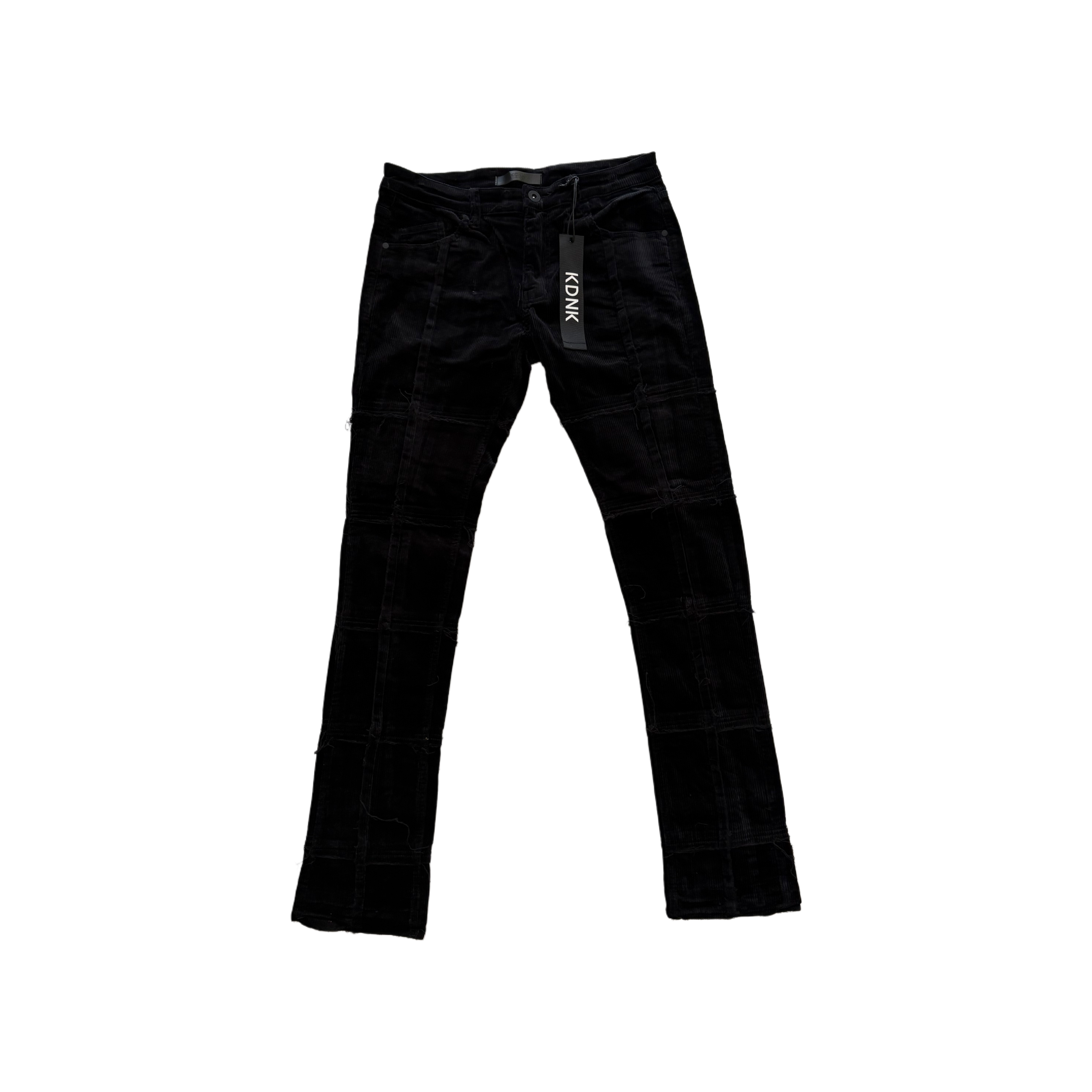 KDNK Corduroy Black Stacked Pant