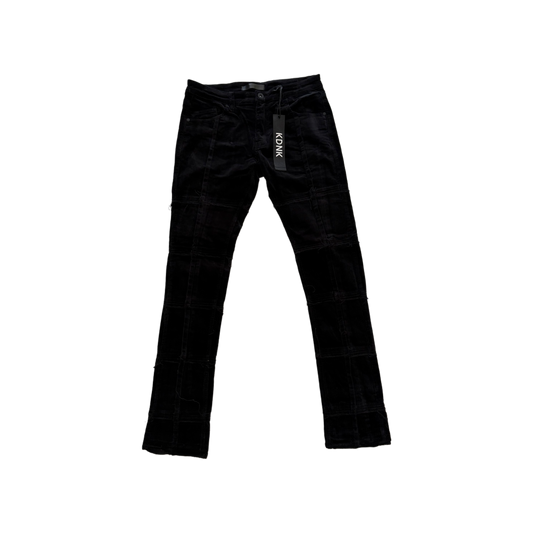 KDNK Corduroy Black Stacked Pant