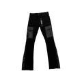 KDNK Black leather pockets skinny flare jean