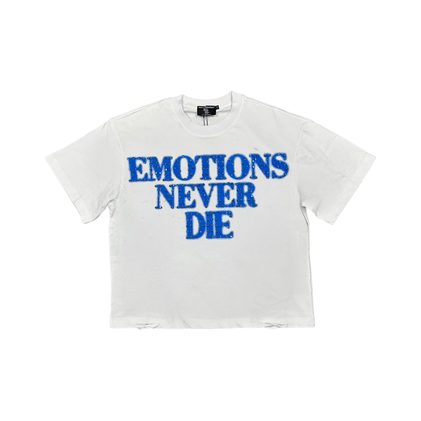 Mixed Emotion blue end rhinestones tee