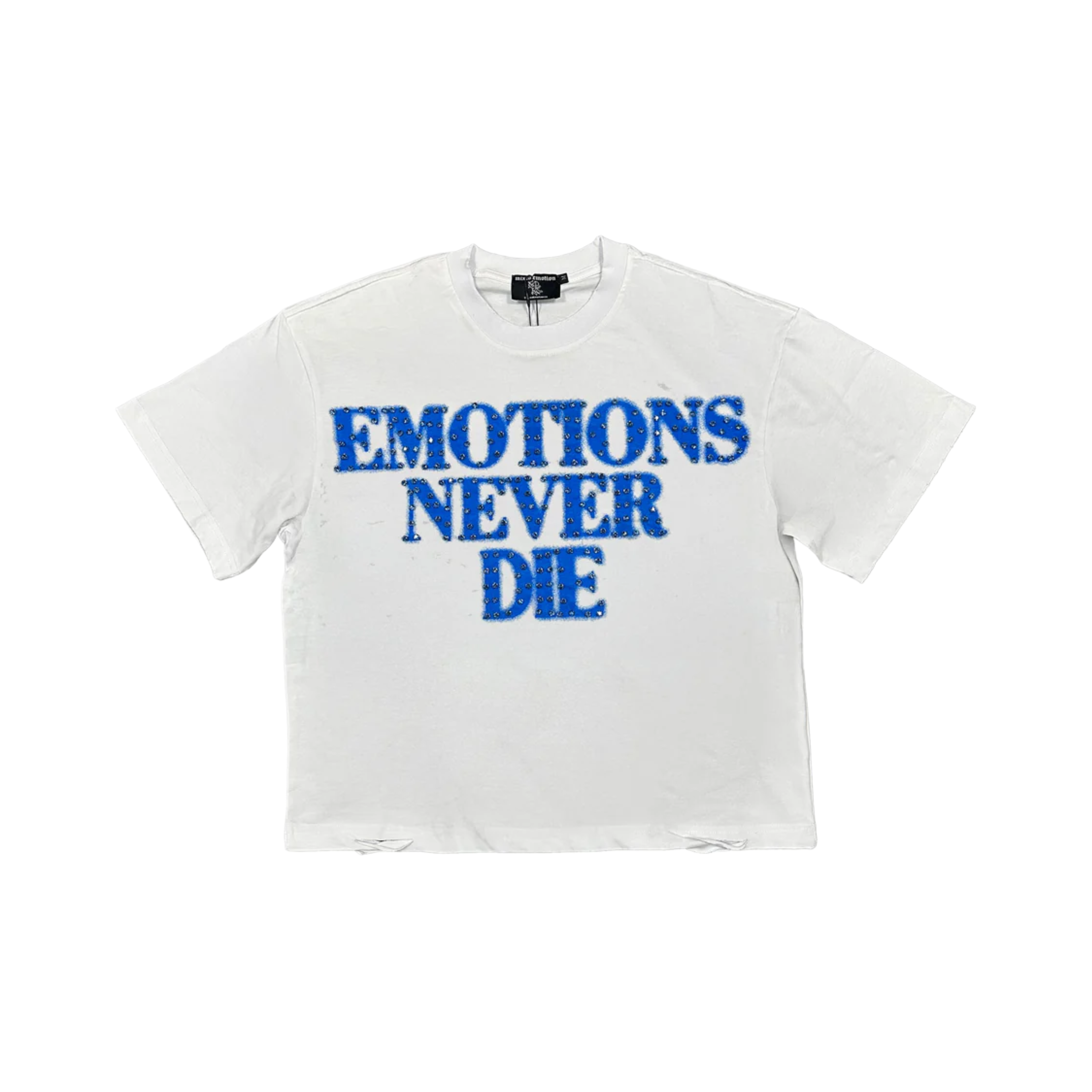 Mixed Emotion blue end rhinestones tee