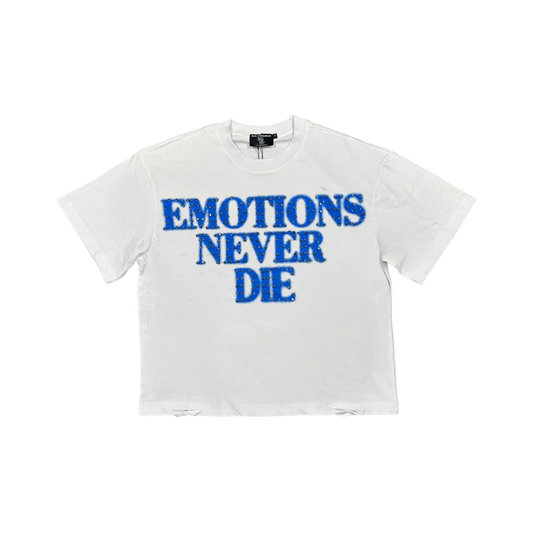 Mixed Emotion blue end rhinestones tee