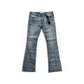 KDNK Distressed Lines Skinny Flare Jean