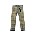 KDNK Distressed Plaid Pattern Skinny Jean