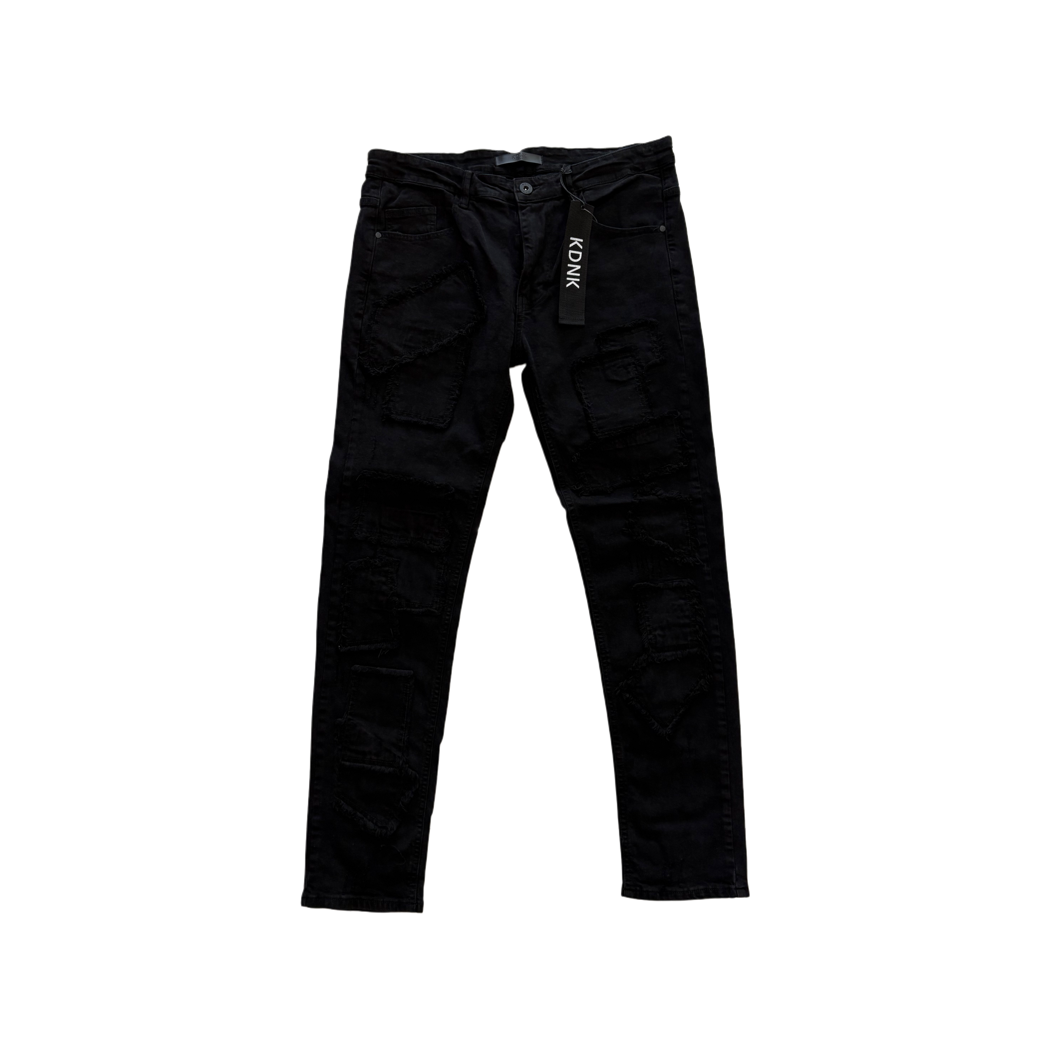 KDNK Black Patches Skinny Jean