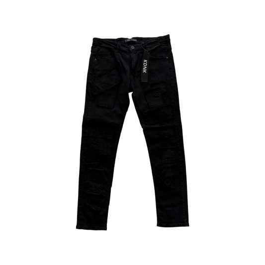 KDNK Black Patches Skinny Jean