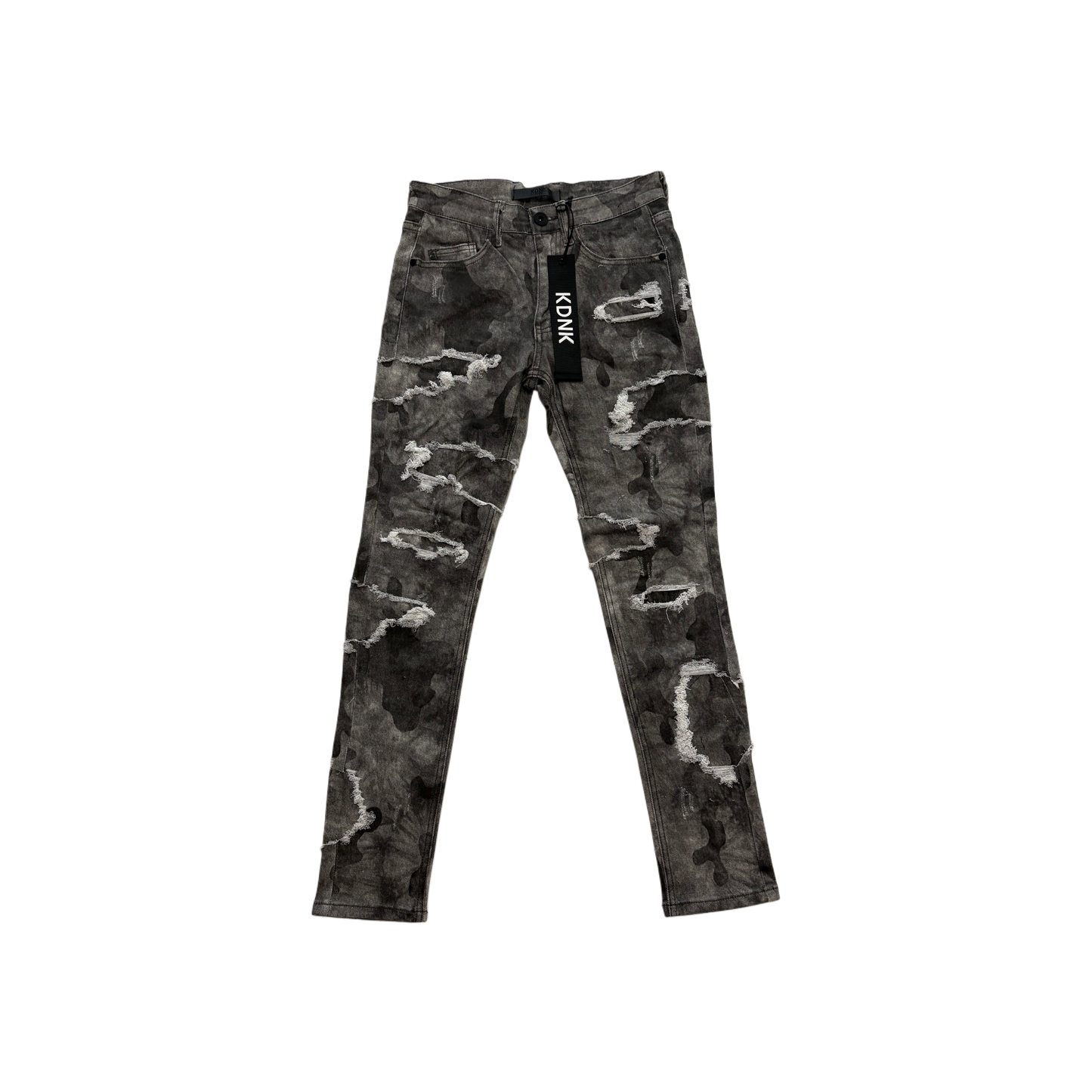 KDNK grey camo distressed skinny jean