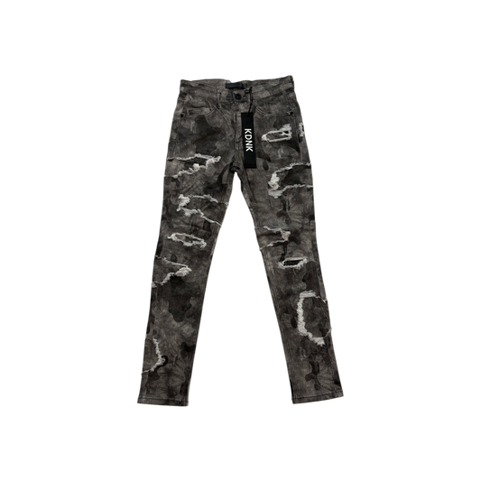 KDNK grey camo distressed skinny jean