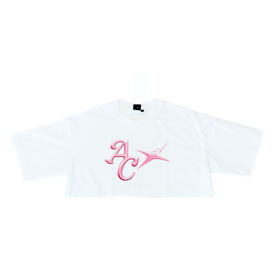 Chrome Pink Star Crop Top