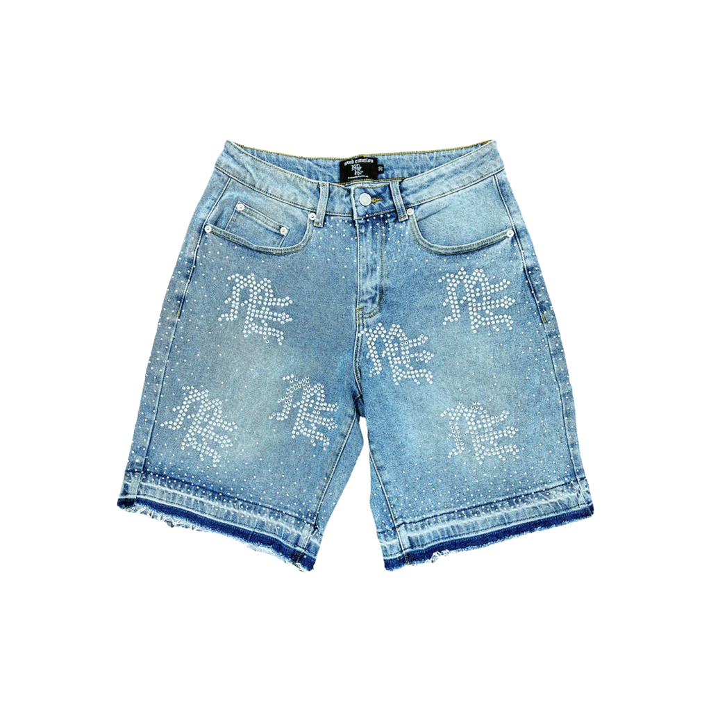 Mixed Emotion Rhinestones Denim Shorts