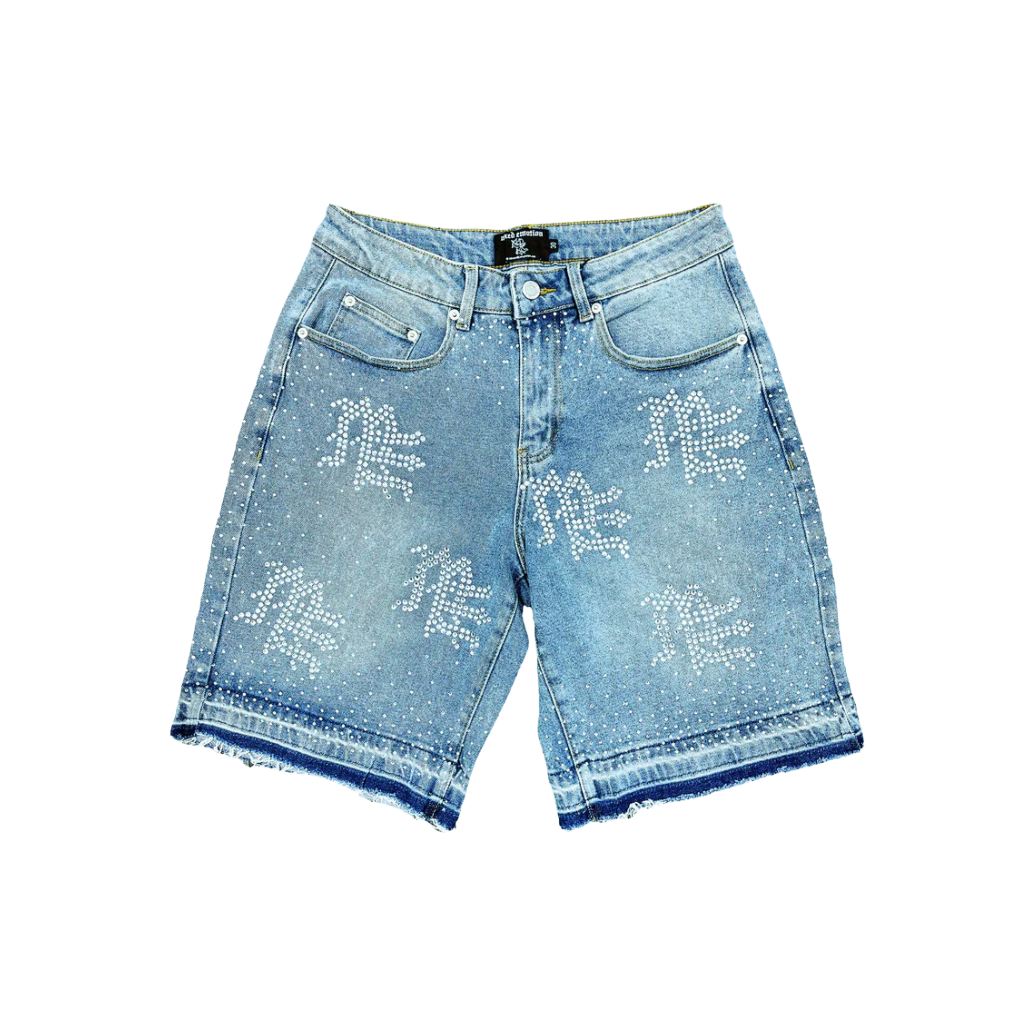 Mixed Emotion Rhinestones Denim Shorts