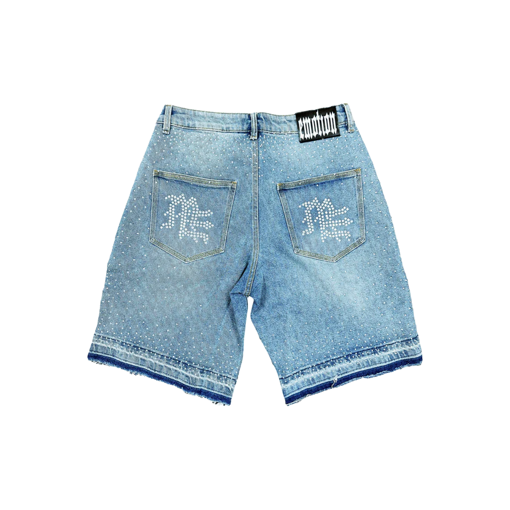 Mixed Emotion Rhinestones Denim Shorts